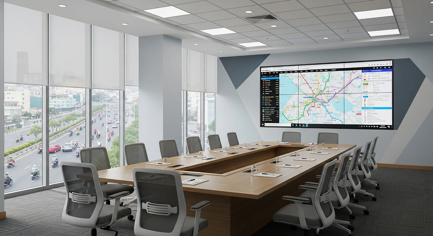Phòng họp Bến Xe Giáp Bát với màn LED P2