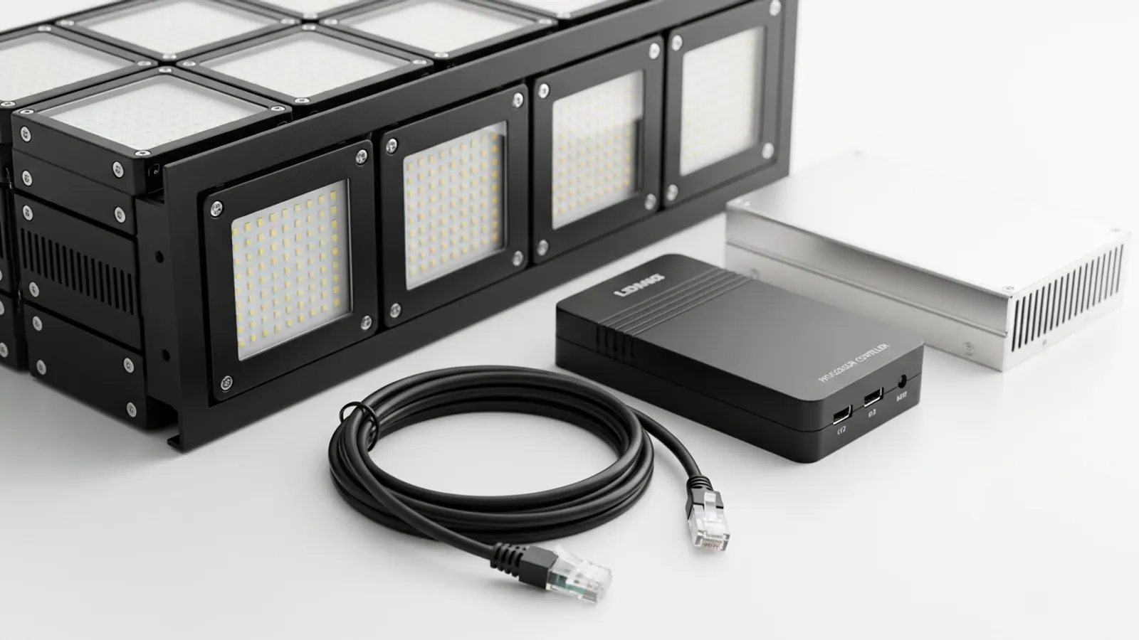Các linh kiện màn hình LED gồm module, bộ điều khiển, nguồn và cáp